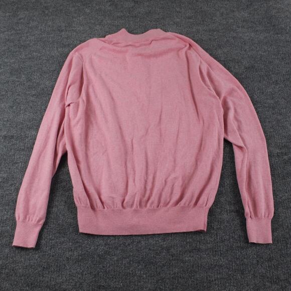 Peter Millar Sweater Mens Large Pink Quarter Zip Cotton Cashmere Pullover Golf - Picture 4 of 8